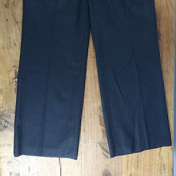 KASPER NAVY BLUE PIN STRIPE OFFICE BUSINESS SUIT PANTS TROUSERS SIZE 8 - Picture 4 of 7